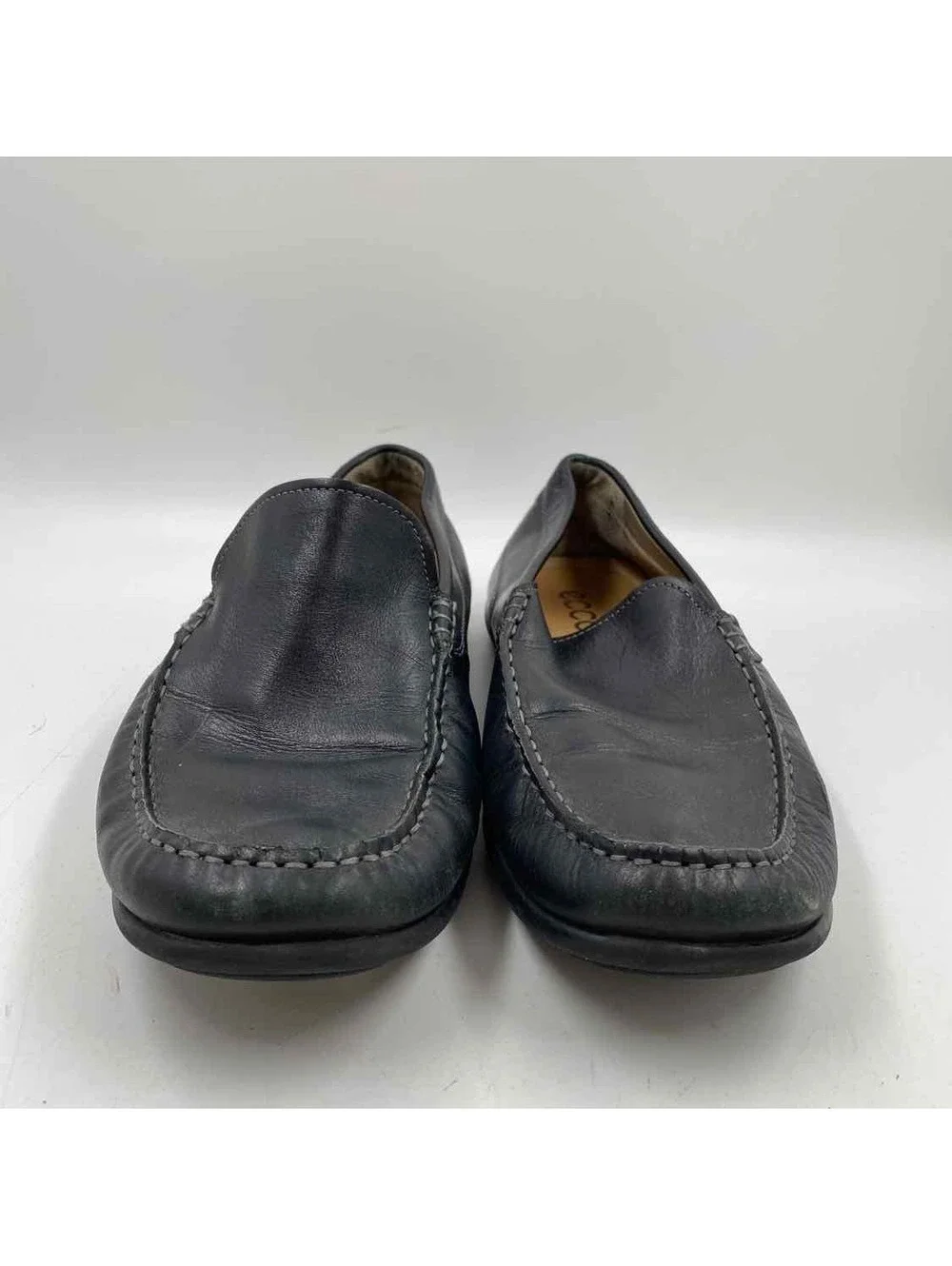 Ecco Men's Shoe Size 12 Black Leather Solid Loafers